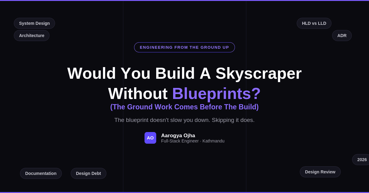 Would you build a skyscraper without blueprints?