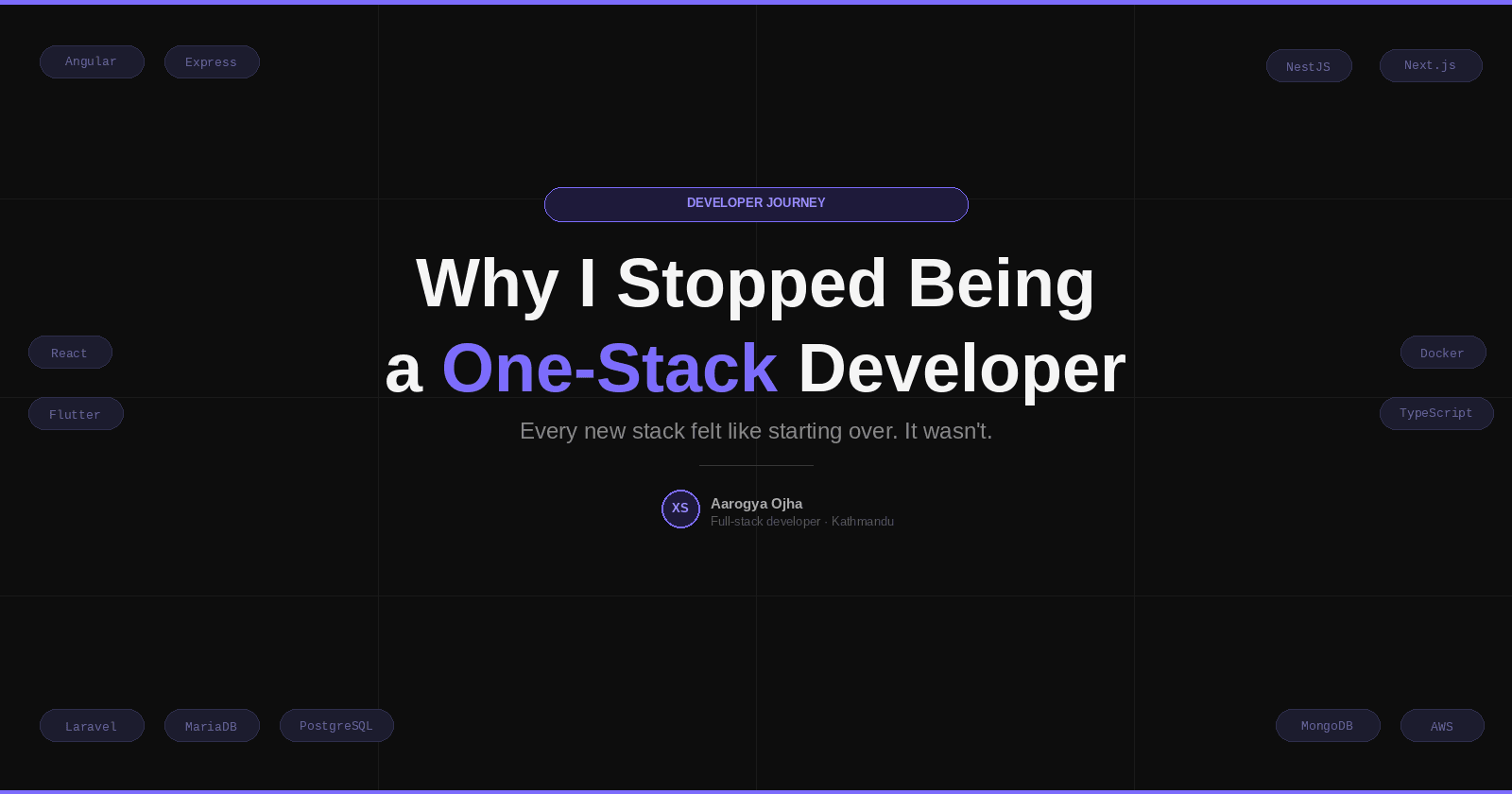 Why I Stopped Being a One-Stack Developer